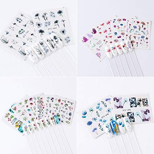 FunPa Calcomanías y Autoadherentes, 78 Hojas Etiqueta Engomada del Arte del Clavo 3D Puntas de Uñas Autoadhesivas Decoración con Pinzas para uñas para Mujeres Niñas Manicura DIY Nail Art accesorios