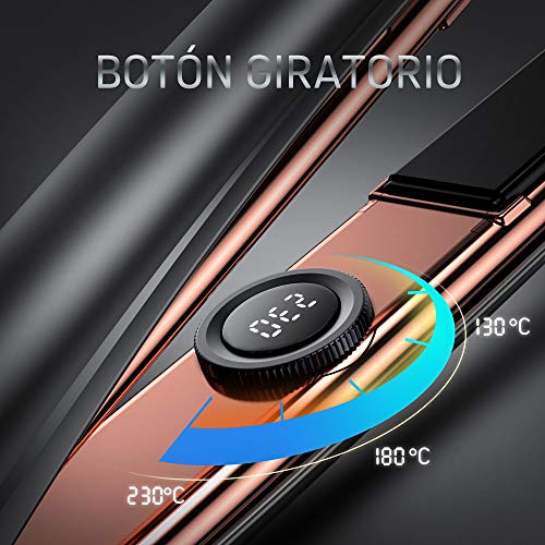 FURIDEN Planchas del Pelo, Plancha Pelo con Antiquemaduras Cerámico Planchas del Pelo Viajes con Doble Voltaje planchas de pelo con Calentamiento Rápido MCH