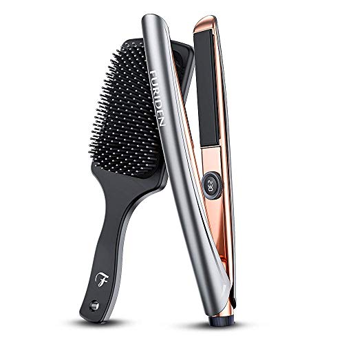 FURIDEN Planchas del Pelo, Plancha Pelo con Antiquemaduras Cerámico Planchas del Pelo Viajes con Doble Voltaje planchas de pelo con Calentamiento Rápido MCH