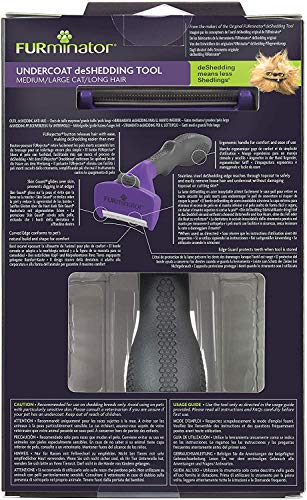 FURminator Undercoat deShedding Tool para gatos medianos y grandes de pelo largo