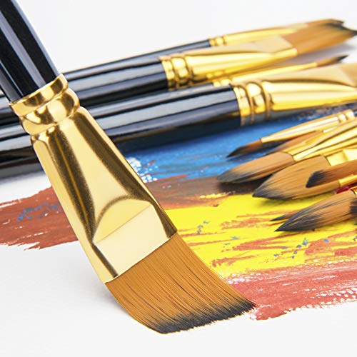 Fuumuui Conjunto de Pinceles de Pintura para Artistas -15 Piezas de Pinceles Incluye Estuche de Transporte emergente, para acrílico, Aceite, Acuarela, Pintura Corporal y Pintura de Gouache