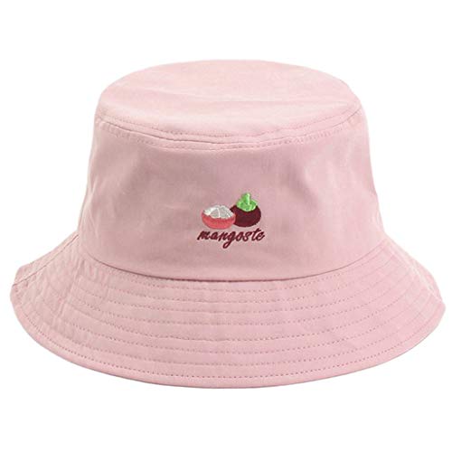 fuwahahah - Gorra de pescador unisex de algodón con bordado de ala ancha