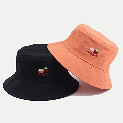 fuwahahah - Gorra de pescador unisex de algodón con bordado de ala ancha