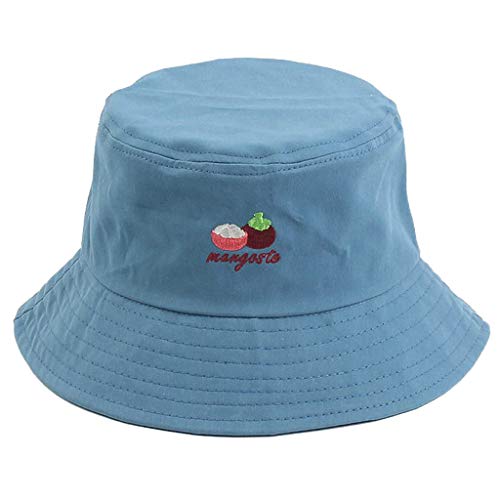 fuwahahah - Gorra de pescador unisex de algodón con bordado de ala ancha