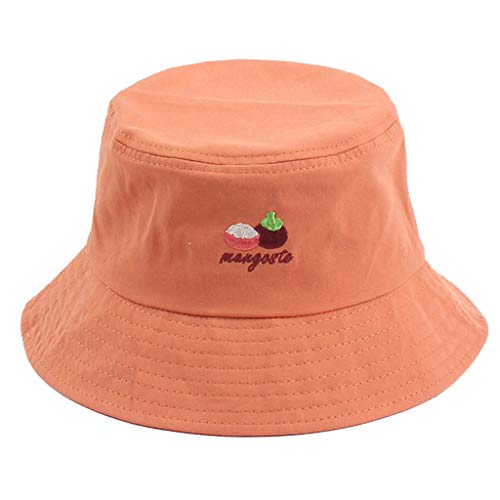 fuwahahah - Gorra de pescador unisex de algodón con bordado de ala ancha