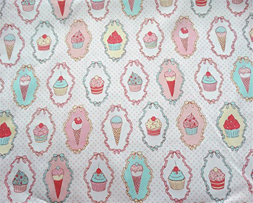 Fuya 160 cm * 100 cm * 2pieces hielo crema Floral algodón tela PATCHWORK gamuza de tejido a mano DIY acolchar costura Material de vestido de bebé y niños hojas