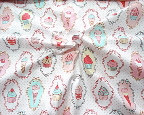 Fuya 160 cm * 100 cm * 2pieces hielo crema Floral algodón tela PATCHWORK gamuza de tejido a mano DIY acolchar costura Material de vestido de bebé y niños hojas
