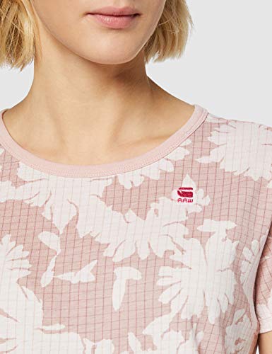 G-STAR RAW Gyre Straight Fit Camiseta, Multicolor (Lt Bleach Pink/Dk Gingeao C224-b343), M para Mujer
