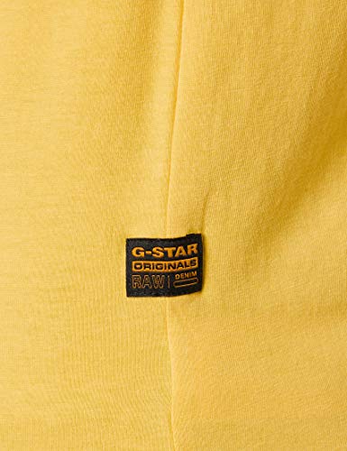 G-STAR RAW Originals Logo Straight Camiseta, Amarillo (Lt Lemon 336-188), L para Hombre