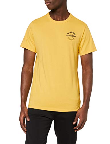 G-STAR RAW Originals Logo Straight Camiseta, Amarillo (Lt Lemon 336-188), L para Hombre