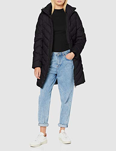 G-STAR RAW Whistler Slim Down Hooded Long Abrigo, Negro (Dk Black 6484), 40 (Talla del fabricante: Medium) para Mujer