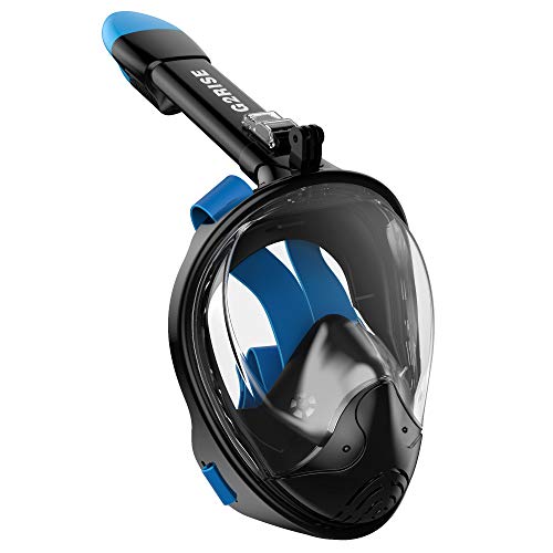 G2RISE SN01 Máscara de Buceo, Máscara de Snorkel de Cara Completa 180 Vista Panorámica con Montaje de Snorkel Desmontable, Diseño Antiniebla y Plegable para Adultos y Niños