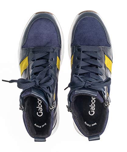 Gabor Mujer Botines, señora Botines con Plataforma,Botas,Botines,tacón de cuña,Botín con Plataforma,Wedge,Plana,River/Bluette/Lime,40 EU / 6.5 UK