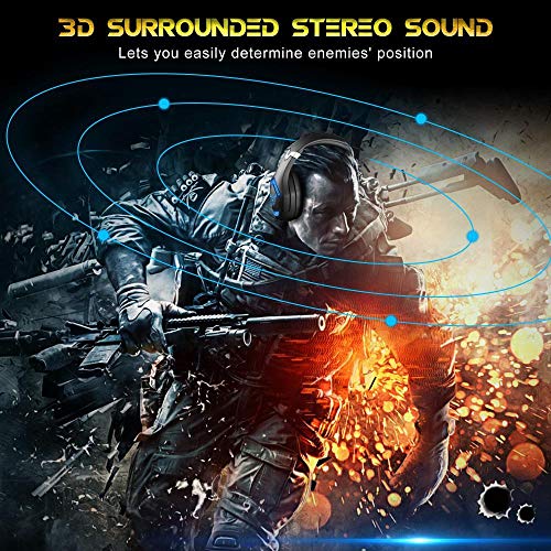 GAFAGAFA cascos con microfono para ps4 Auriculares Auriculares con cable Auriculares para juegos de graves   Reducción de ruido Estéreo envolvente con micrófono para computadora PC PS4 Xbox one Compa