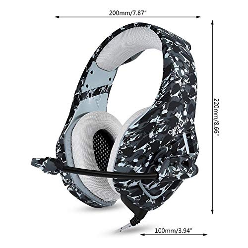 GAFAGAFA cascos con microfono para ps4 Auriculares Auriculares con cable Auriculares para juegos de graves   Reducción de ruido Estéreo envolvente con micrófono para computadora PC PS4 Xbox one Compa