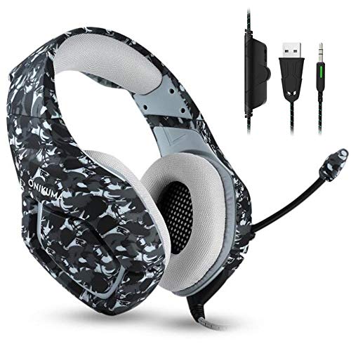 GAFAGAFA cascos con microfono para ps4 Auriculares Auriculares con cable Auriculares para juegos de graves   Reducción de ruido Estéreo envolvente con micrófono para computadora PC PS4 Xbox one Compa