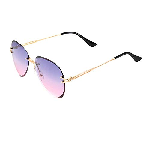 Gafas de Sol Sunglasses Gafas De Sol Sin Montura Mujer Diseñador Gafas De Sol Sombras De Degradado Lente De Corte Lentes De Metal Sin Montur