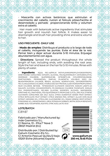 Galium Mascarilla Premium con Extracto de Cebolla | 250ml | Suavidad máxima| Protección de temperatura | Mayor Brillo | Fabricado en España.