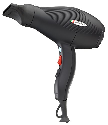 Gamma Piu ETC Light - Secador de pelo, color negro opaco