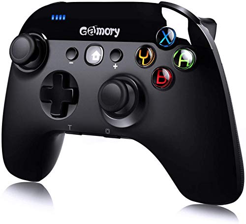 Gamory Mando para Nintendo Switch,Mando Pro Controller Mando pc Inalambrico,Bluetooth Inalámbricos para Nintendo Switch Gamepad controlador con Turbo Dual Shock Gyro Axi ajustable