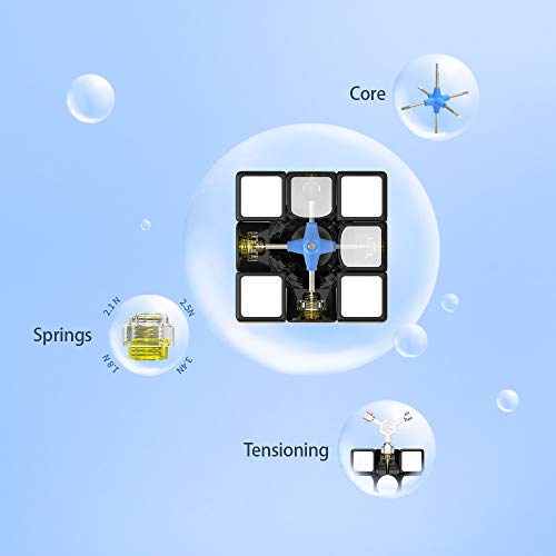 GAN 356 Air Master, 3x3 Cube Puzzle Gans Puzzle Magic Cube, Negro (Ver.2019)