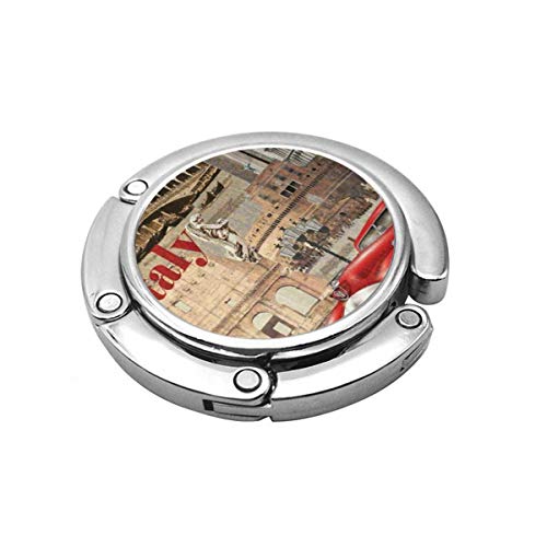 Gancho Plegable para Bolso, Colgador para Bolso, Collage Italia Vintage Italiano Viajes Venecia Roma Europa Retro s