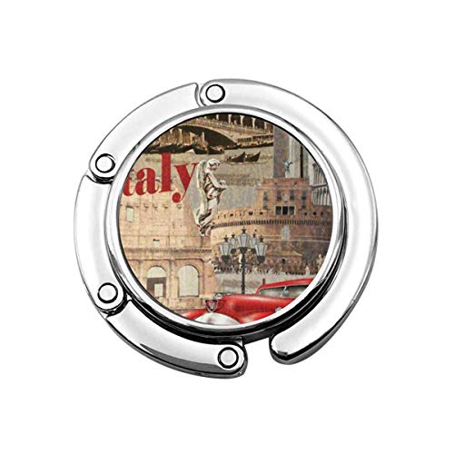 Gancho Plegable para Bolso, Colgador para Bolso, Collage Italia Vintage Italiano Viajes Venecia Roma Europa Retro s
