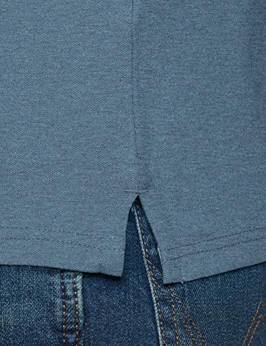 Gant Contrast Color Pique - Polo con manga corta para hombre, Azul (Denim Blue Mel ), Small