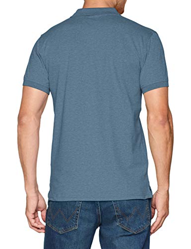 Gant Contrast Color Pique - Polo con manga corta para hombre, Azul (Denim Blue Mel ), Small