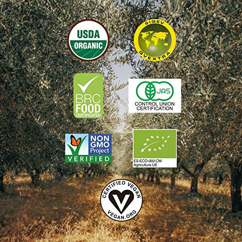 García de la Cruz - Aceite de Oliva Virgen Extra Orgánico, Galardonado en Toledo España - (Pack 4x250 ml) Cornicabra Monovarietal