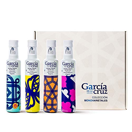 García de la Cruz - Aceite de Oliva Virgen Extra Orgánico, Galardonado en Toledo España - (Pack 4x250 ml) Cornicabra Monovarietal