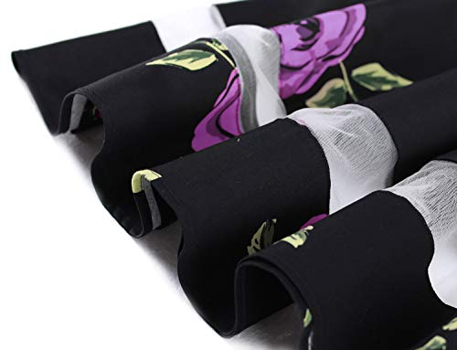 Gardenwed Vintage Vestidos Coctel Corto 50s Vestido de la Fiesta para Mujer Purple Rose 3XL