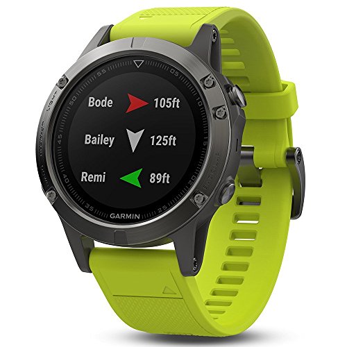 Garmin Fenix 5- Reloj multideporte, con GPS y medidor de frecuencia cardiaca, lente de cristal y bisel de acero inoxidable, 47 mm, Yellow Band