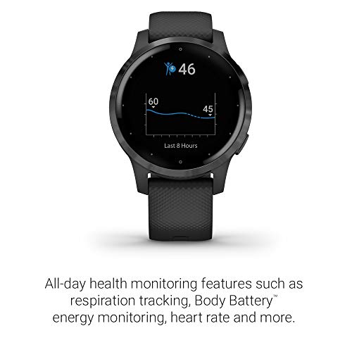 Garmin vívoactive 4S - Reloj inteligente con GPS y funciones de control de la salud durante todo el día, color negro