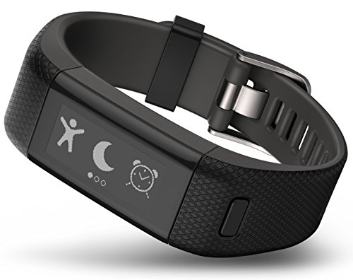 Garmin Vívosmart HR+ - Pulsera de actividad con GPS, color Negro, Regular