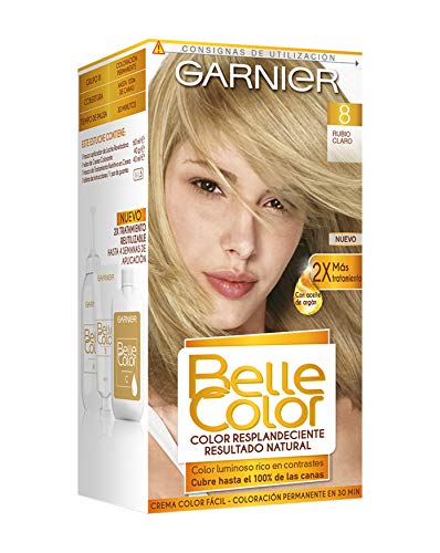 Garnier Belle Color Coloración de aspecto natural y cobertura completa de canas con aceite de germen de trigo - Rubio Claro 8
