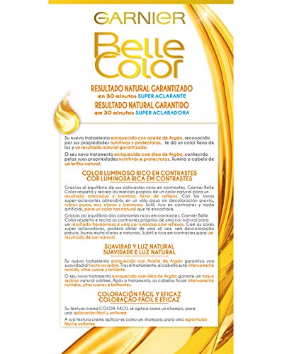 Garnier Belle Color Coloración de aspecto natural y cobertura completa de canas con aceite de jojoba y germen de trigo - Tono: Rubio Extra Claro Ceniza 111