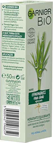 Garnier BIO Crema Hidratante Lemongrass Ecológico con Aloe Vera - Pack de 2 de 50 ml (Total: 100 ml)