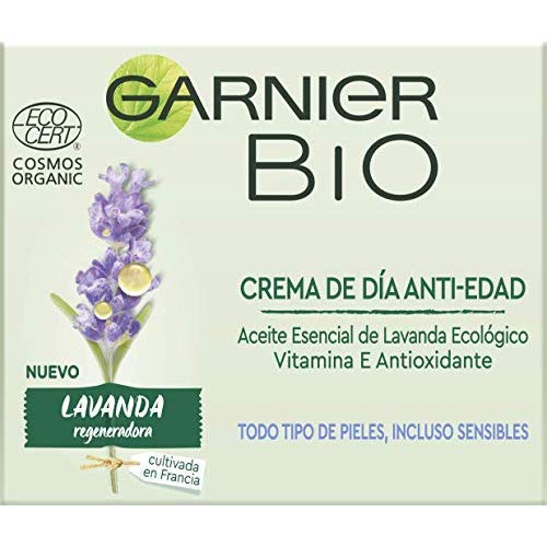 Garnier BIO - Kit Antiedad de Lavanda, incluye Crema Antiedad Regeneradora (50 ml) y Aceite de Rostro Reafirmante (30 ml)