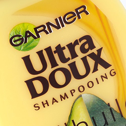 Garnier Champú Ultra Doux para pelo muy seco o encrespado, aceite de aguacate y manteca de karité, 250 ml, lote de 3