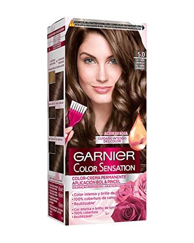 Garnier Color Sensation - Tinte Permanente Castaño Luminoso 5.0, disponible en más de 20 tonos