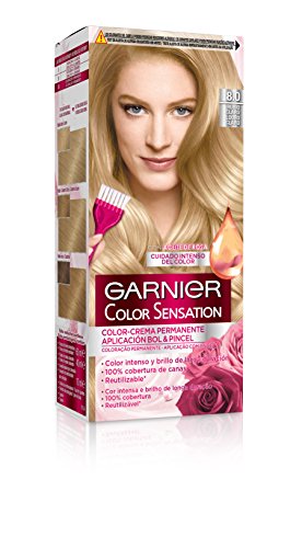 Garnier Color Sensation - Tinte Permanente Rubio Luminoso 8.0, disponible en más de 20 tonos