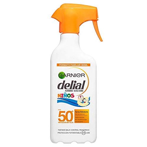 Garnier Delial Kit de Protección Solar, incluye Spray Niños SPF 50+ (300 ml), Leche Solar SPF 50+ (400 ml) y Leche Hidratante Calmante After Sun (400 ml)
