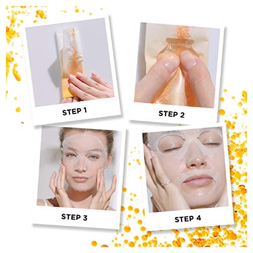 Garnier Fresh-Mix Mascarilla de tejido de vitamina C, máscara de tiro facial de tejido iluminador, 33 g