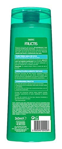 Garnier Fructis Champú Pure Fresh Agua de Coco - 360 ml - [pack de 3]
