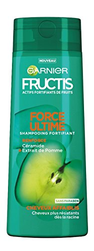 Garnier Fructis Color Resist - Champú fortificante Force Ultime para cabello débil, 250 ml, 4 unidades