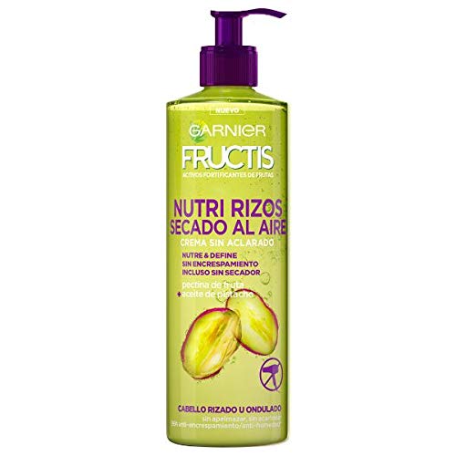 Garnier Fructis - Nutri Rizos Secado al Aire Crema Sin Aclarado para Pelo Rizado u Ondulado - 400 ml