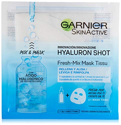 Garnier Hyaluron Shot, Mascarilla antiestrés relajante para la cara - 33 gr
