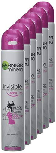 Garnier Mineral Invisible Desodorante en spray, 250 ml, paquete de 6