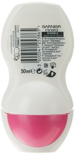 Garnier mineral negro invisible, blanco & colores roll - on, 6 pack (6 x 50 ml)